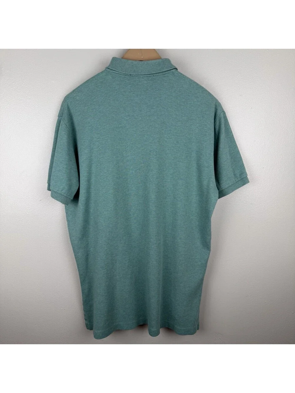 Polo Ralph Lauren Shirt Mens Medium Green Heather Short Sleeve Purple Pony